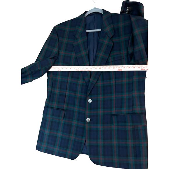VTG James Pringle Weavers Wool Blazer Plaid Tartan Sport Coat Jacket 42R Men - Picture 3 of 9